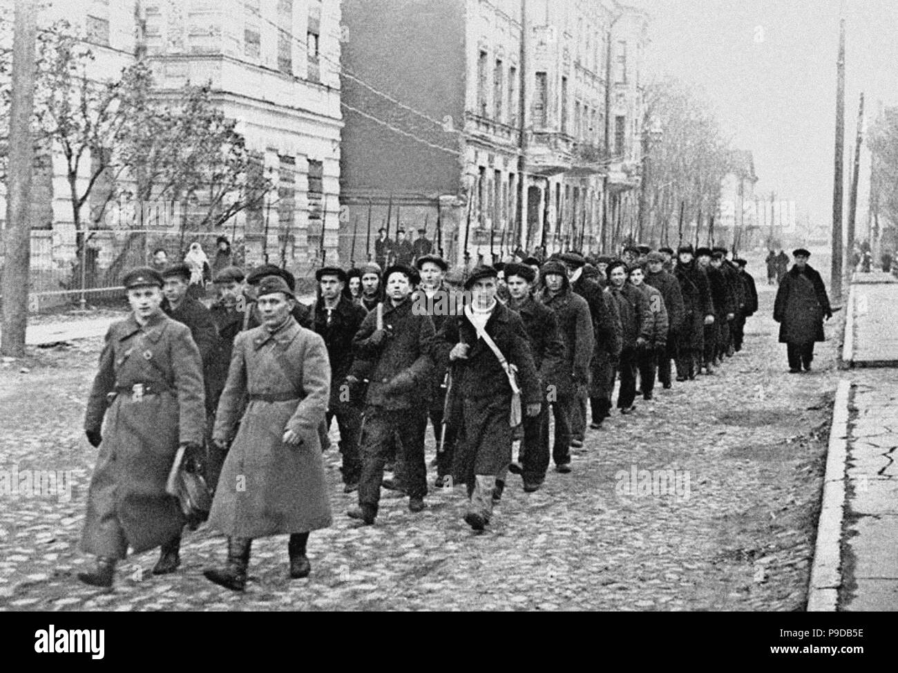 Die Arbeiter von Kronstadt. Herbst 1941. Museum: Geschichte Museum, Kronstadt. Stockfoto