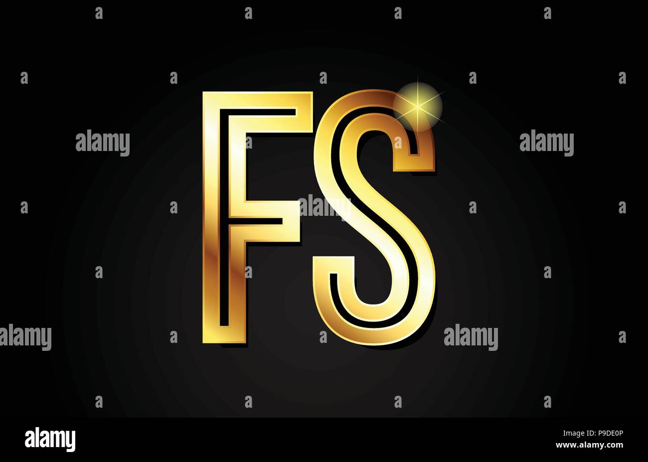 Gold Buchstaben fs f s logo Kombination design geeignet für ein 