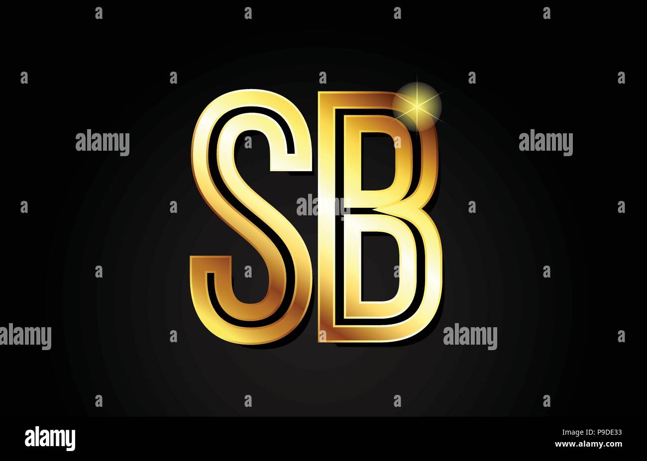 Gold Buchstaben sb s b logo Kombination design geeignet für ein Unternehmen oder ein Geschäft Stock Vektor