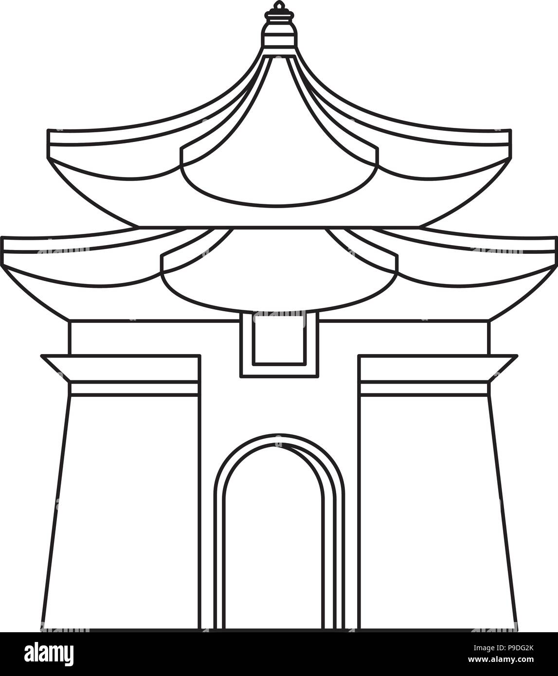 Die Chiang Kai Shek Memorial Hall Symbol auf weißem Hintergrund, Vector Illustration Stock Vektor