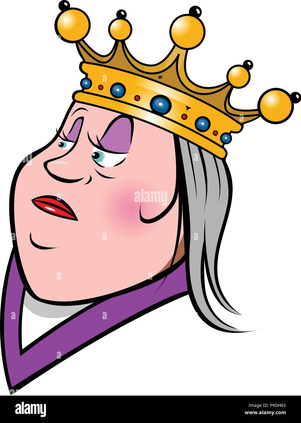Cartoon Vector Illustration einer Königin Stock Vektor