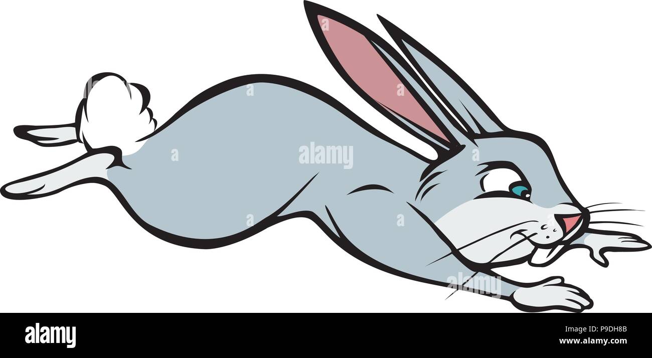 Cartoon Vector Illustration eines zornigen Kaninchen springen Stock ...