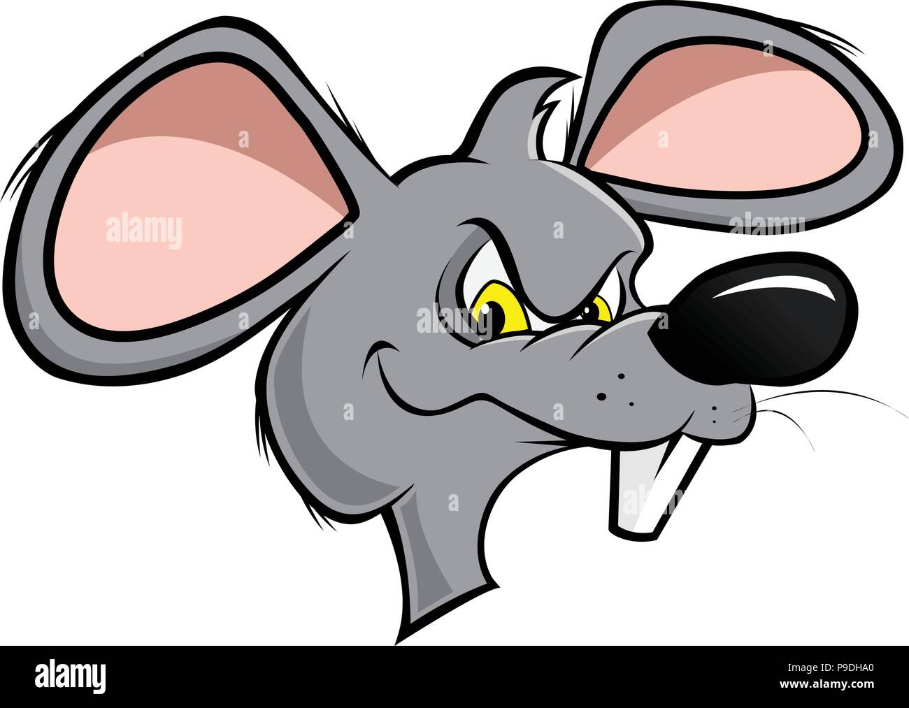 Cartoon Vector Illustration einer Ratte Gesicht Stock Vektor