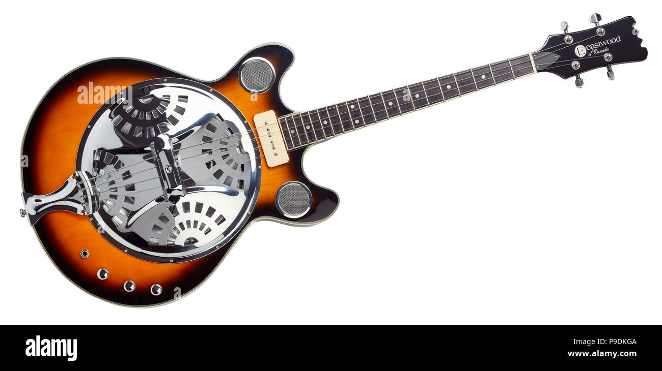 Tenor Resonator Gitarre von Eastwood von Kanada Stockfoto