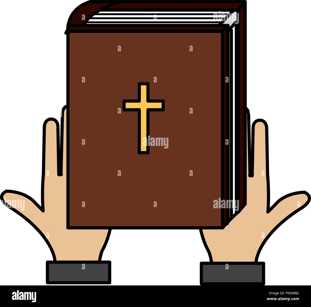 Hände mit Bibel Stock Vektor