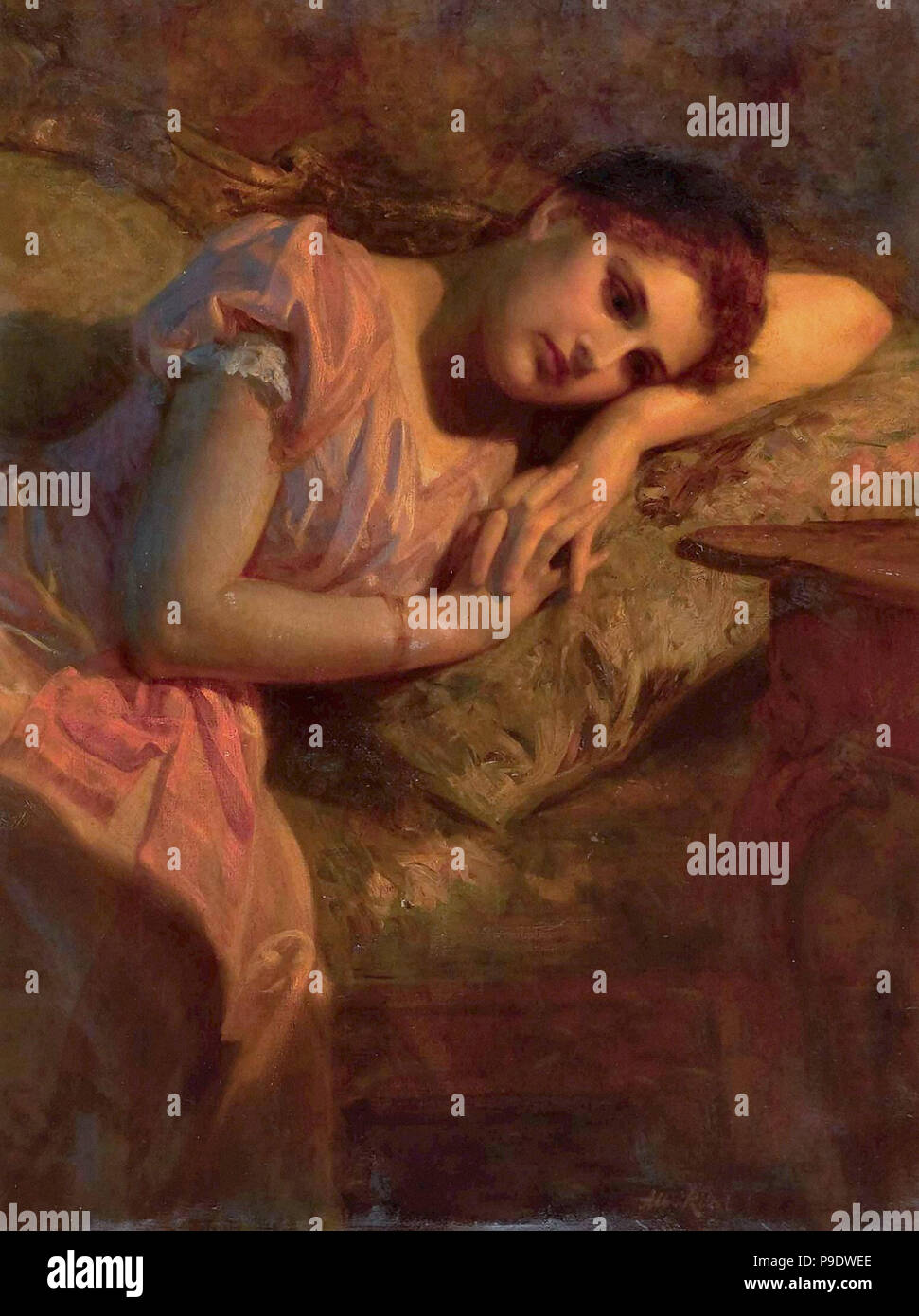 Ritzberger Albert - Junge Frau bin Sofa liegend Stockfoto