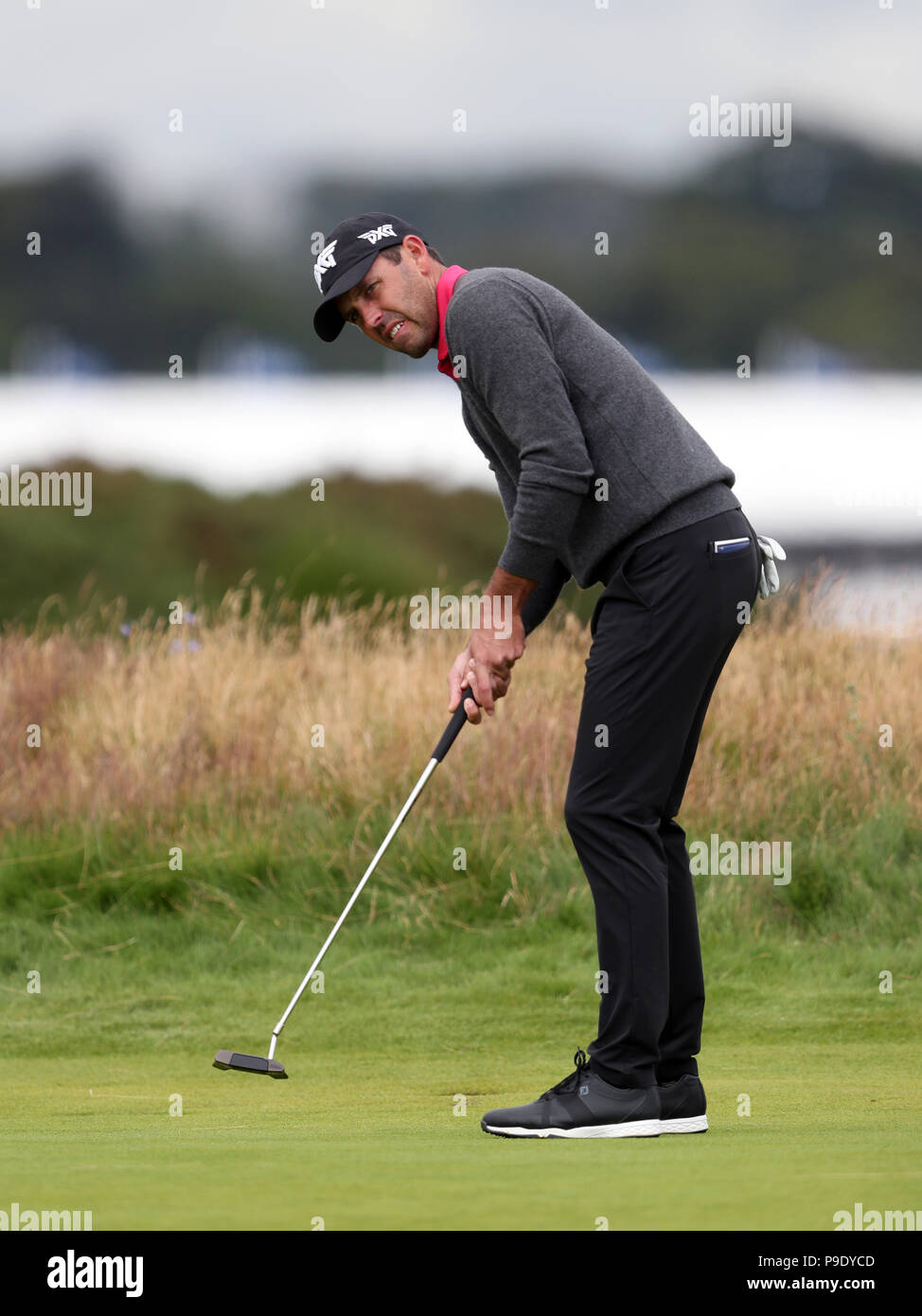 Südafrikas Charl Schwartzel im 4. Während der Vorschau Tag drei der Open Championship 2018 in Carnoustie Golf Links, Angus. Stockfoto