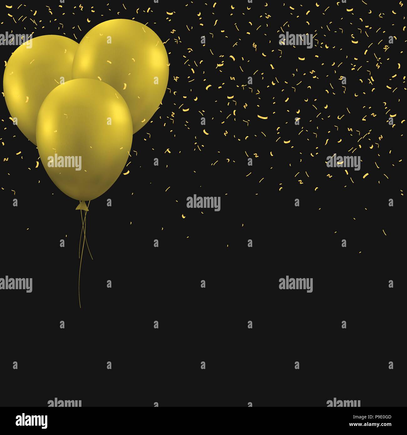 Goldene Luftballons Hintergrund Stock Vektor