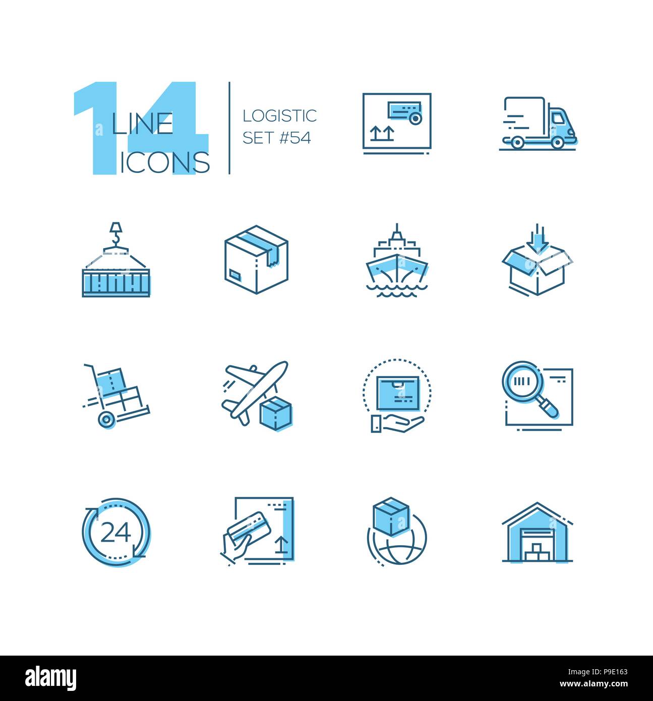 Logistik - Moderne thin line Design Icons einstellen Stock Vektor