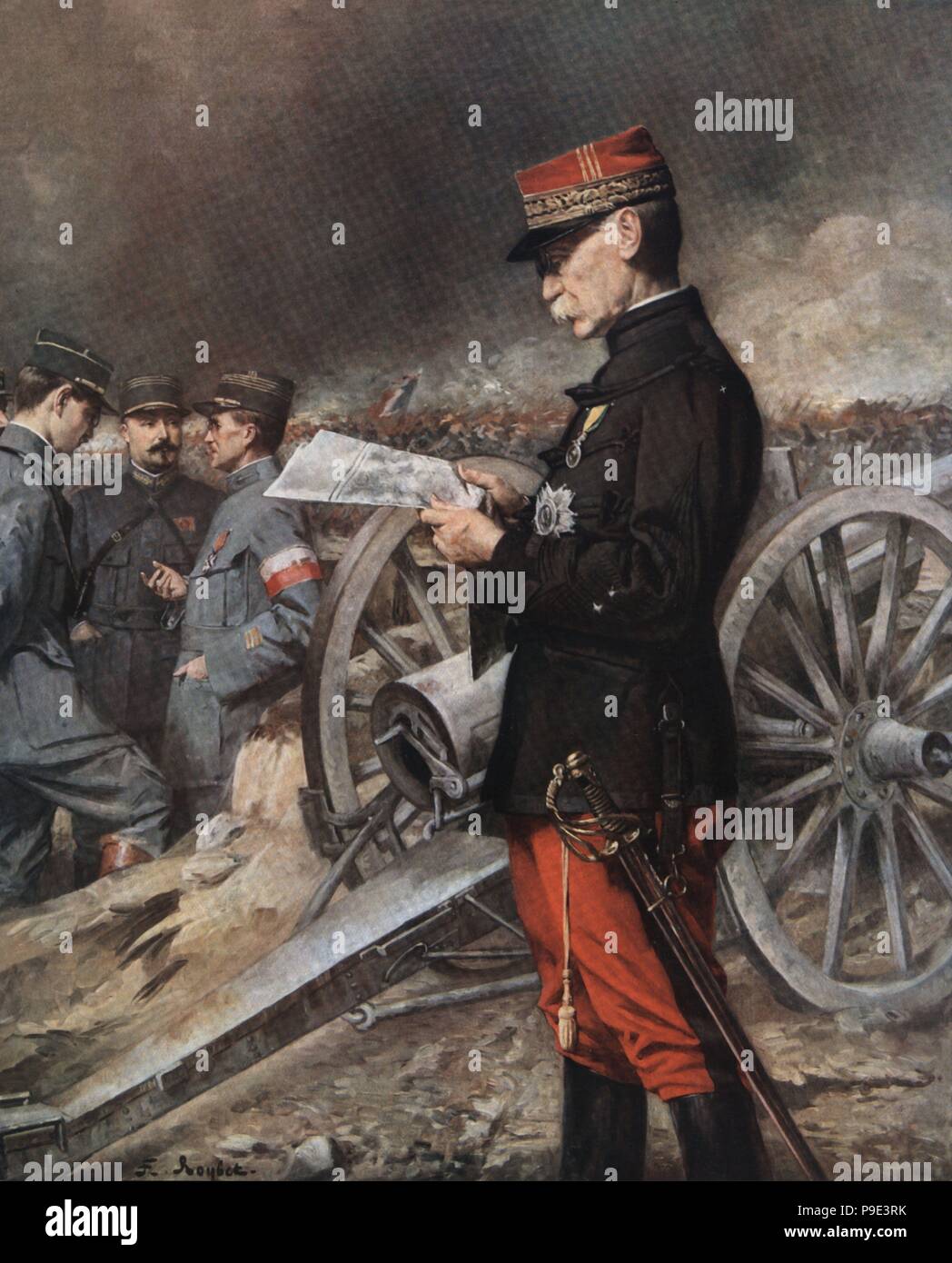 Joseph Simon Gallieni (1849-1916), General francés Durante La Primera Guerra Mundial. Grabado de 1923. Stockfoto