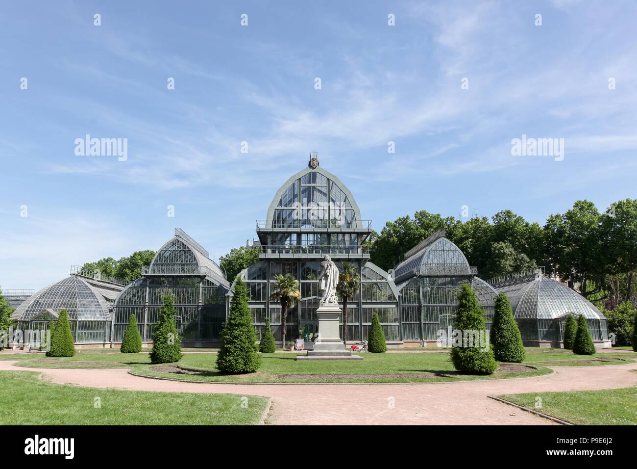 Gewächshaus im Park des goldenen Kopf in Lyon, Frankreich Stockfoto