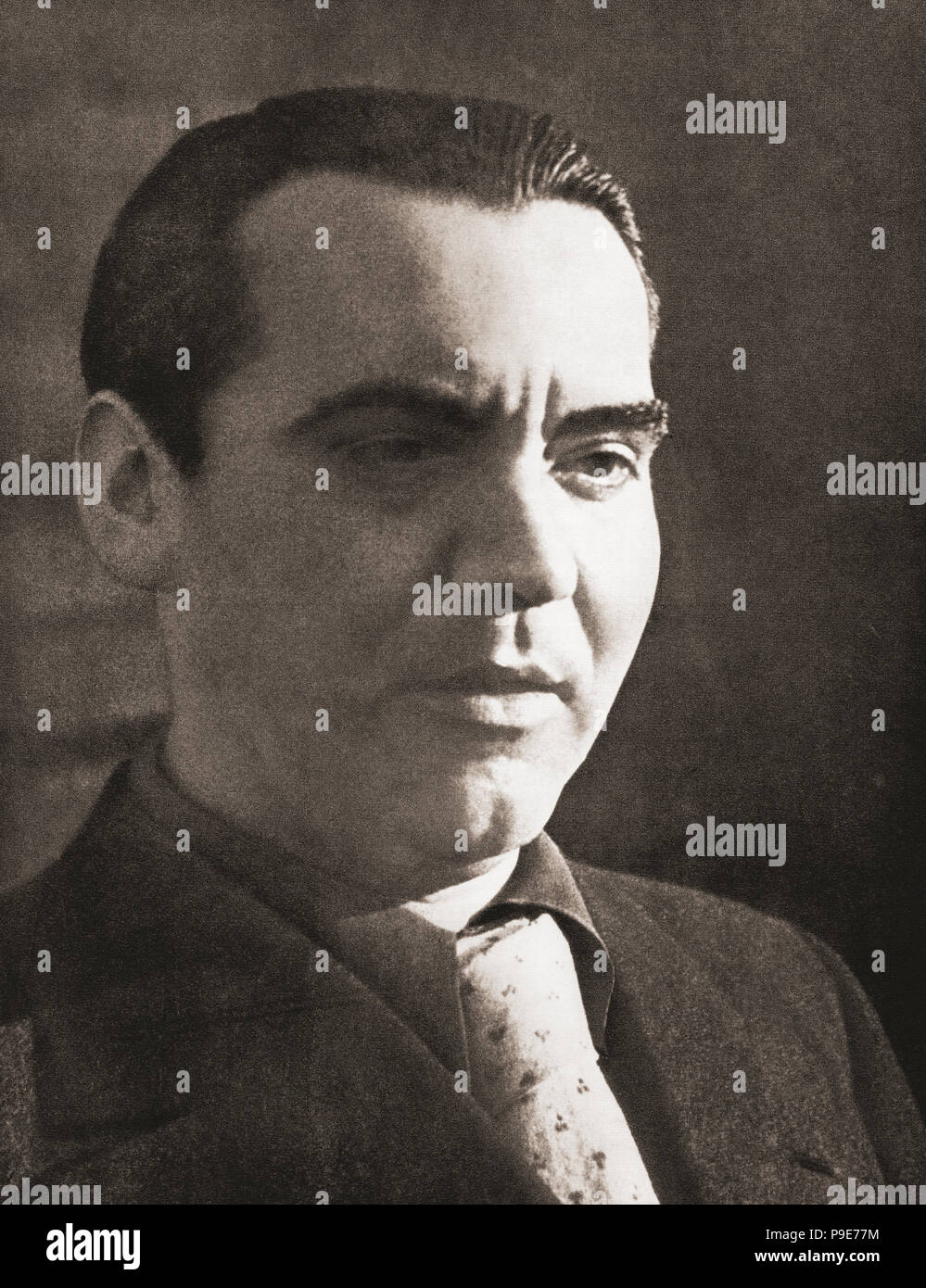 Federico del Sagrado Corazón de Jesús García Lorca, Federico García Lorca, 1898 - 1936. Spanischer Dichter, Dramatiker und Theaterregisseur. Nach einer zeitgenössischen Print. Stockfoto