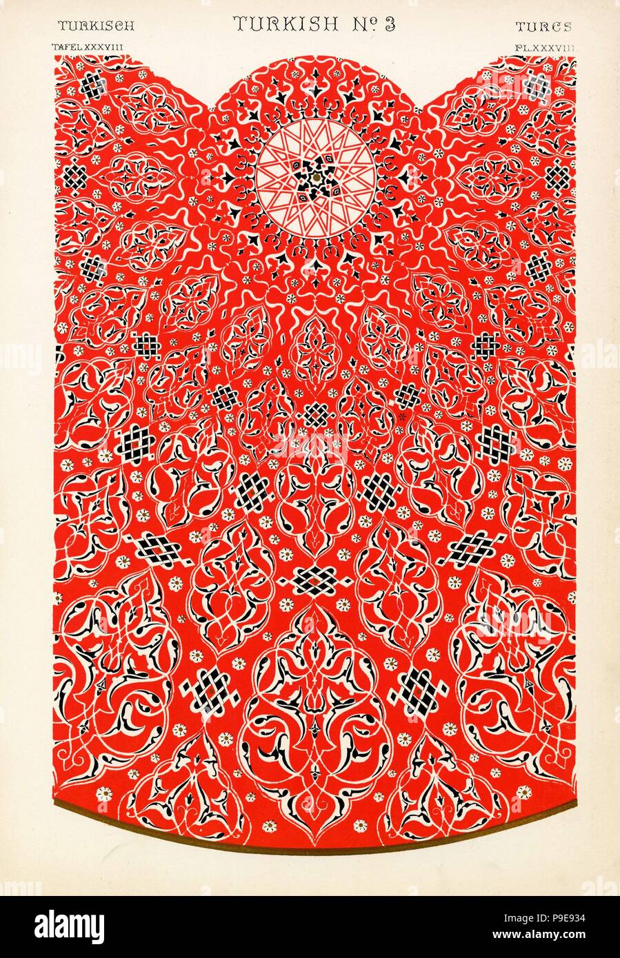 Dekoration der Kuppel des Grabes von Soliman (süleymaniye), Konstantinopel (Istanbul). Chromolithograph von Francis Bedford von Owen Jones' der Grammatik von Ornament, Quaritch, London, 1868. Stockfoto