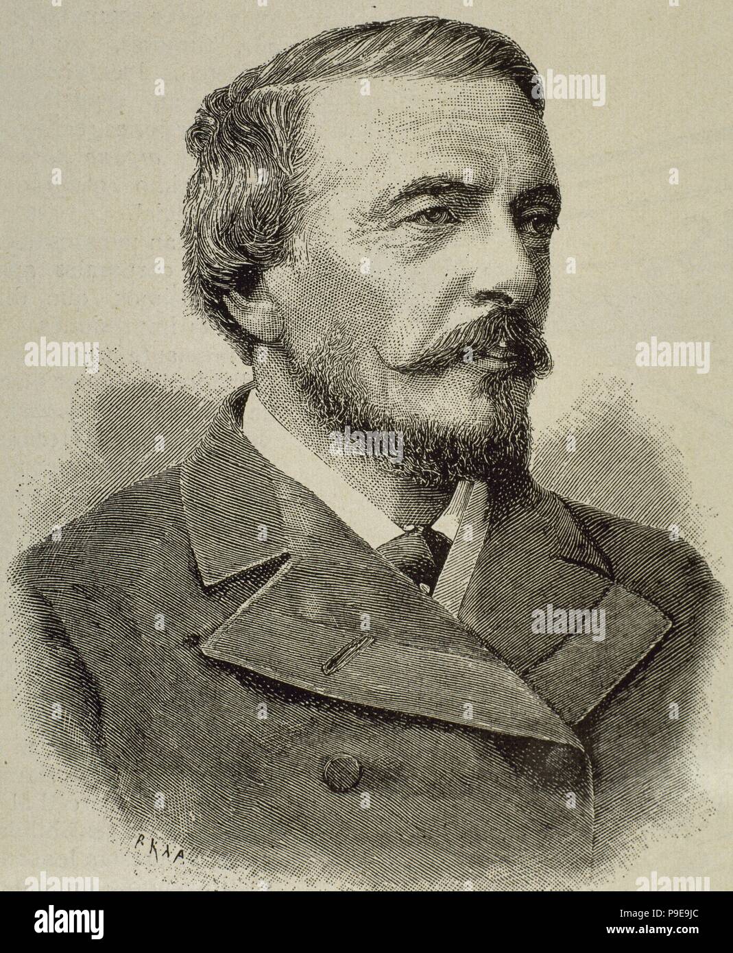 Frederick Temple Hamilton-Temple-Blackwood, 1 Dufferin und Ava (1826-1902). Britische Diplomaten, Beamten und prominentes Mitglied der viktorianischen Gesellschaft. Porträt. Gravur. Stockfoto