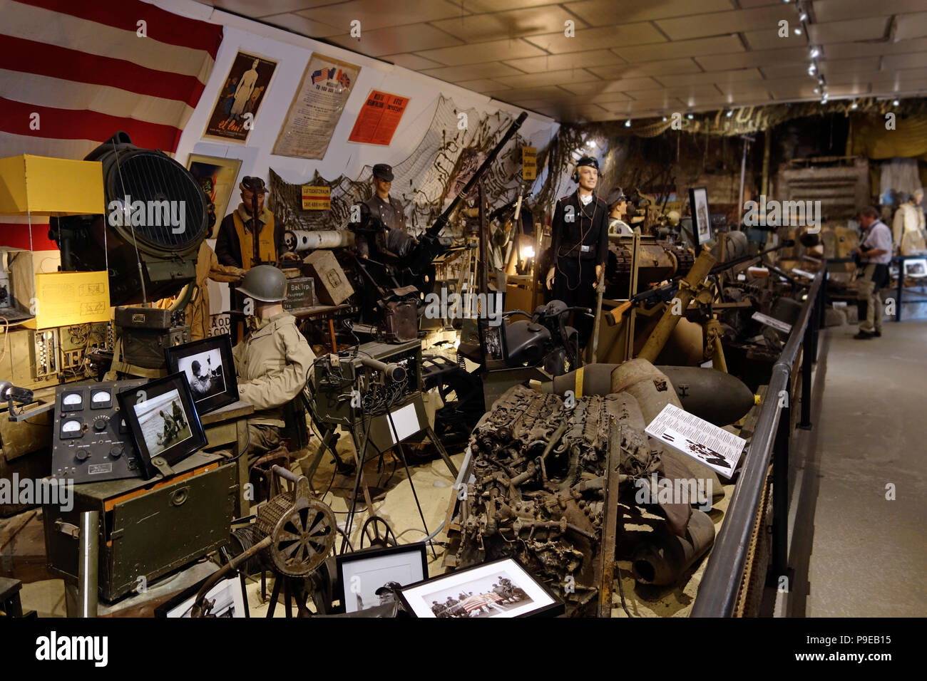 Innenraum des Zweiten Weltkriegs D-Day Museum am Omaha Vierville-sur-Mer, Calvados, Normandie, Frankreich Stockfoto