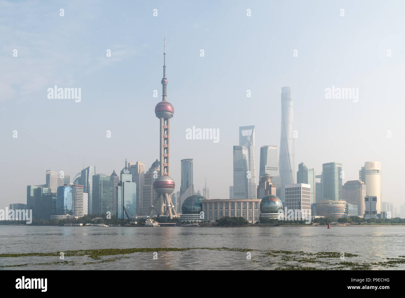 Shanghai World Financial Center, Skyline von Shanghai City scape, Shanghai luajiazui Finanz- und Geschäftsviertel Trade Zone Skyline, Shanghai China Stockfoto