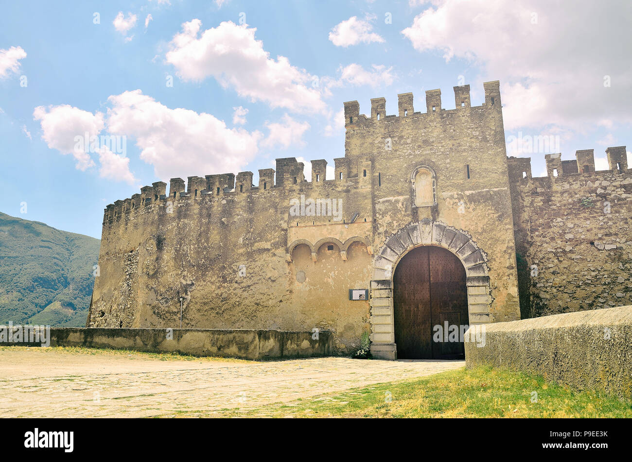 Lancellotti Schloss von Lauro, Ischia, Kampanien. Italien. Castello Lancellotti, Lauro. Castello di Lettere Napoli. Stockfoto