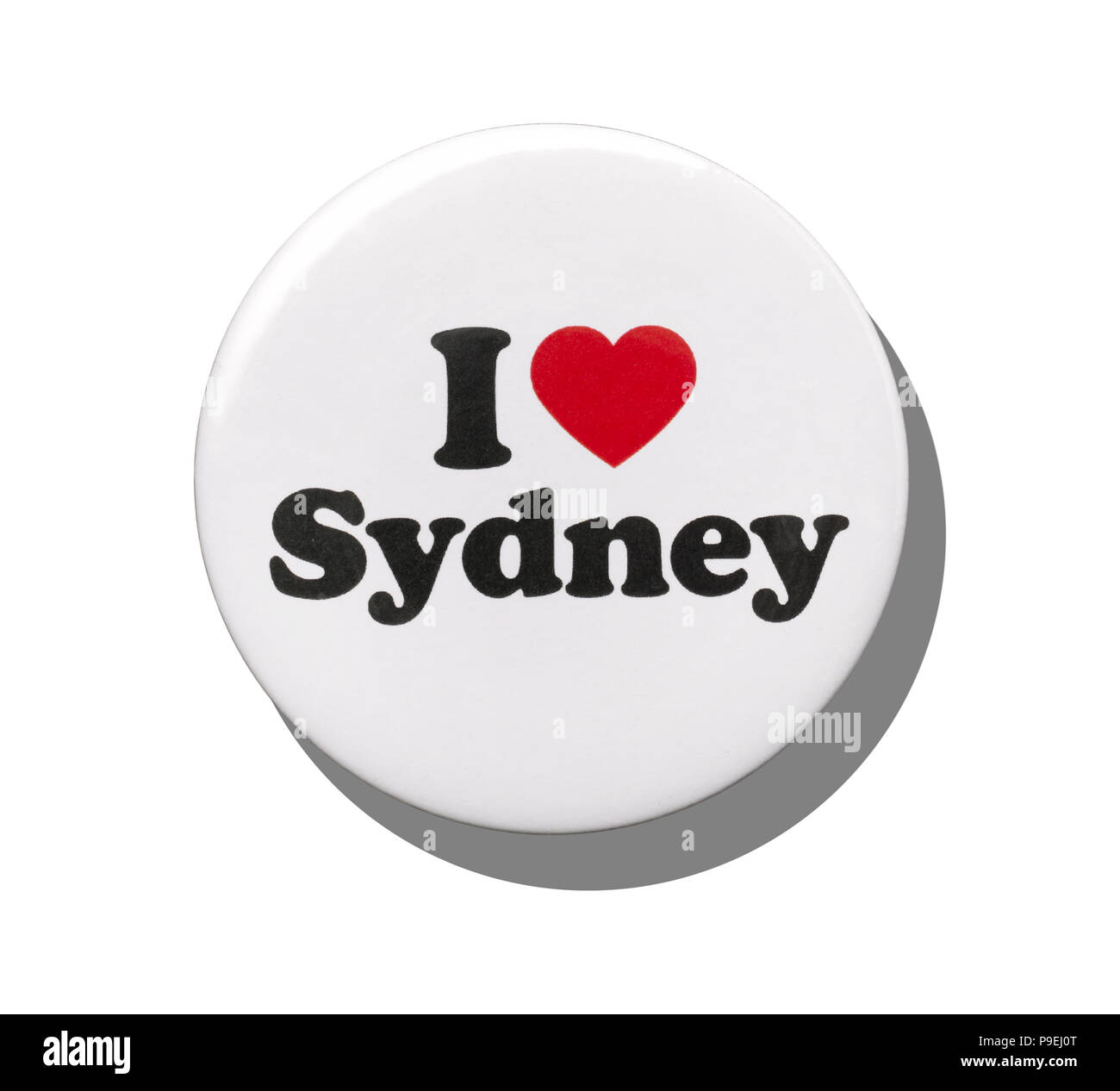 Eine weiße ich Sydney Abzeichen Liebe Stockfoto