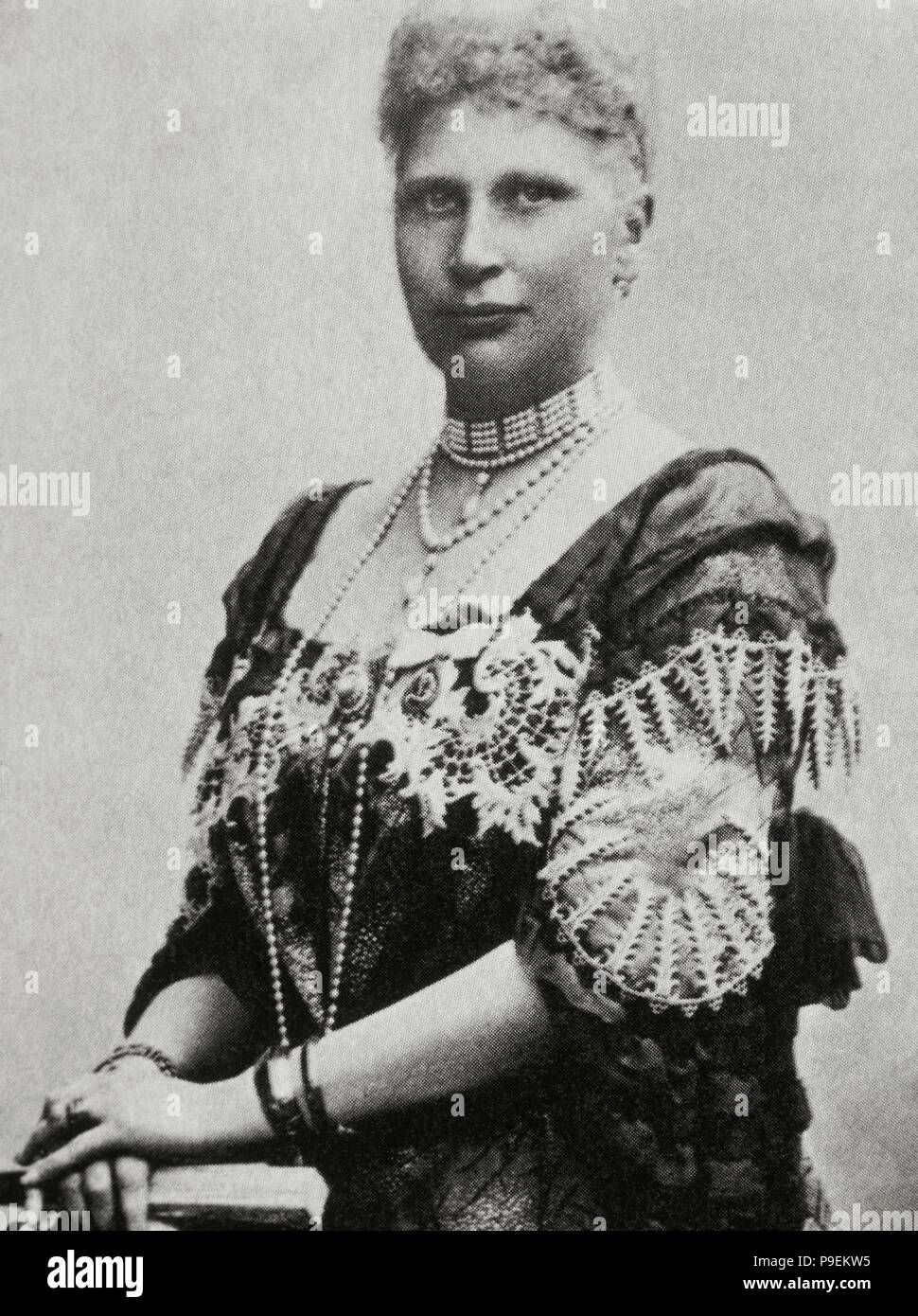 Louise von Schweden (1851-1926). Königin von Dänemark als die Frau von König Friedrich VIII. Porträt. Fotografie. Stockfoto