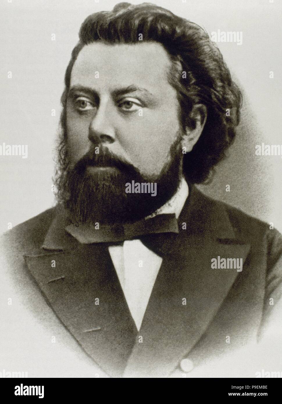Modest Mussorgski (1839-1881). Russischen Komponisten. Porträt. Fotografie. Stockfoto