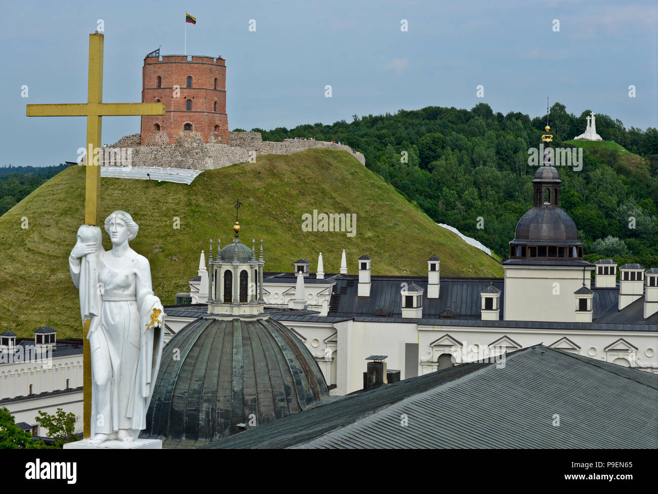 Vilnius Burganlage: Gediminas Turm und Dom Stockfoto