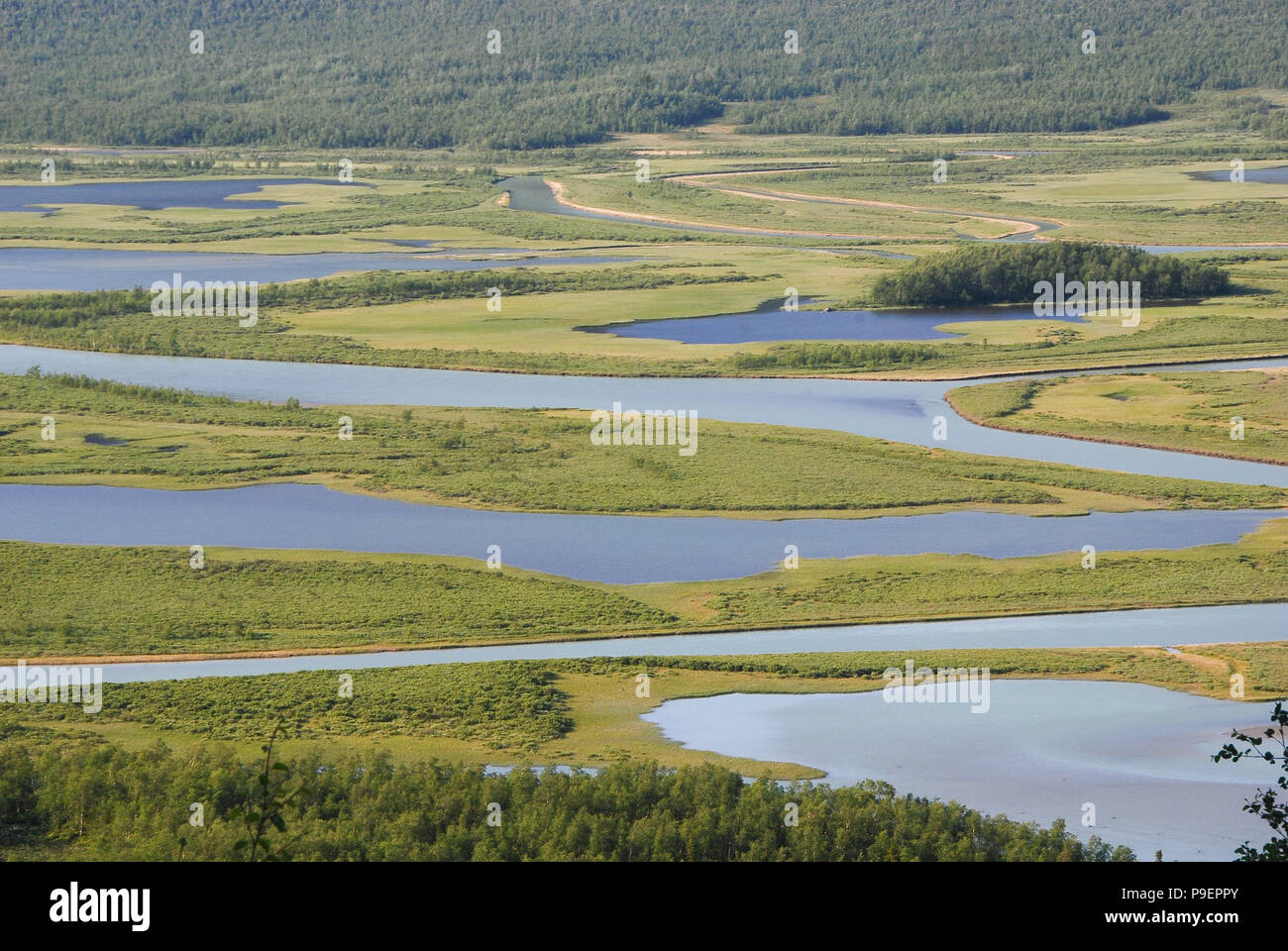 Rapaätno Delta (Remastered). Jokkmokk, Schweden. 29.6.2009. Stockfoto