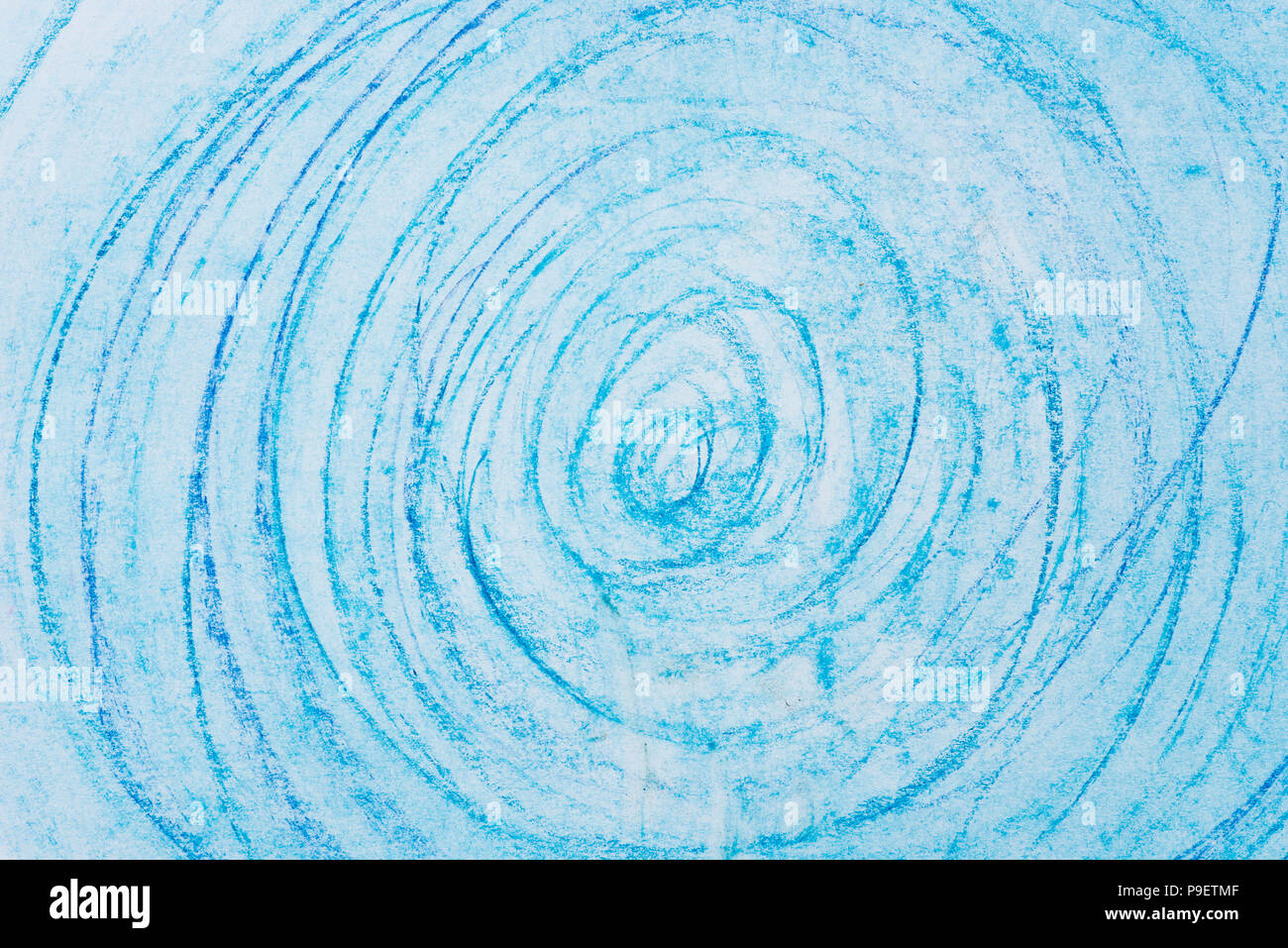 Blaue Farbe Kreide Kreise auf Papier zeichnen bacground Textur Stockfoto