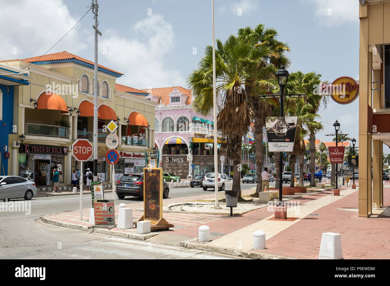 Lloyd G. Smith Boulevard, Aruba, Karibik Stockfoto