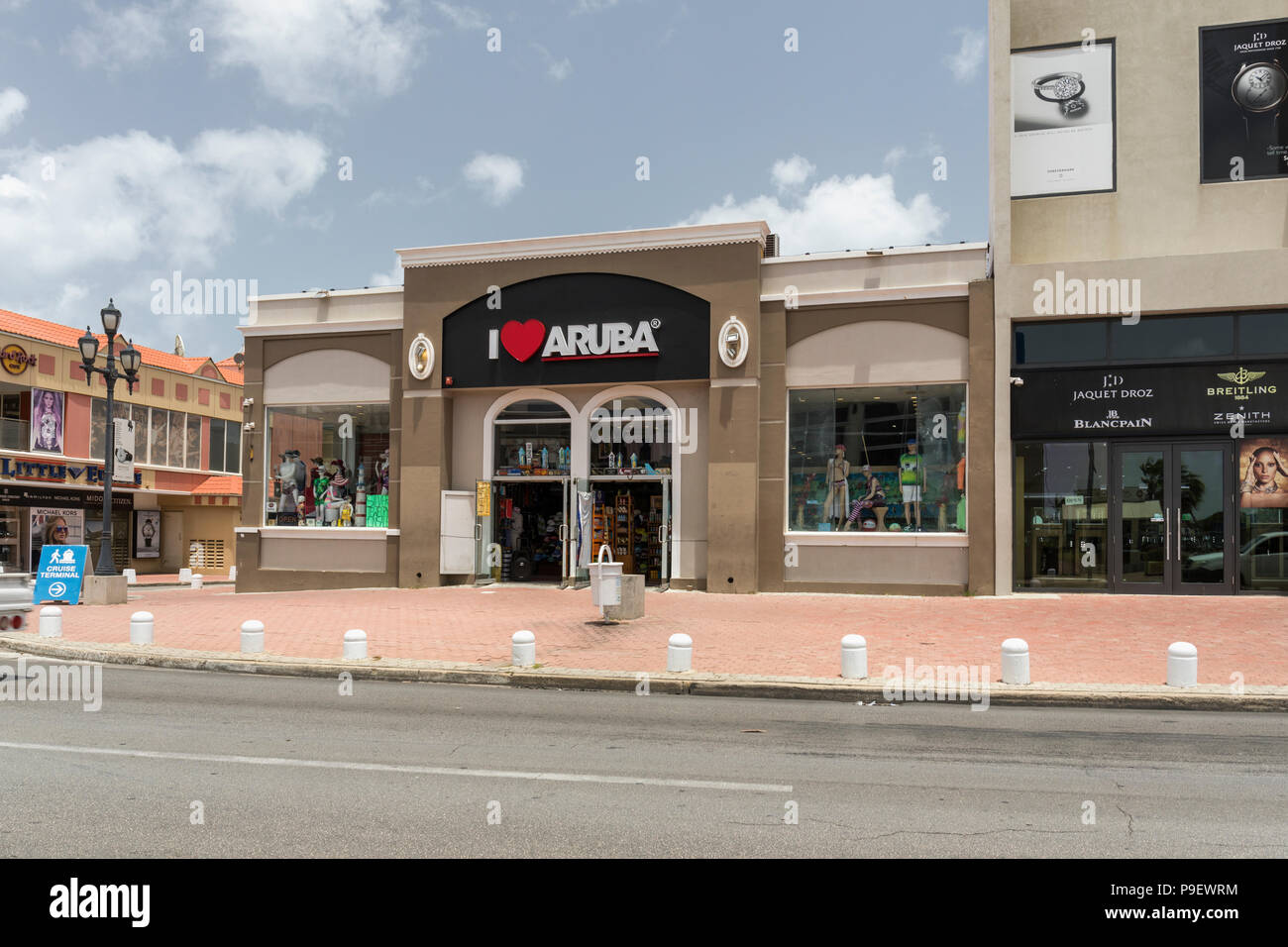 Ich liebe Aruba Store, Oranjestad, Aruba, Karibik Stockfoto