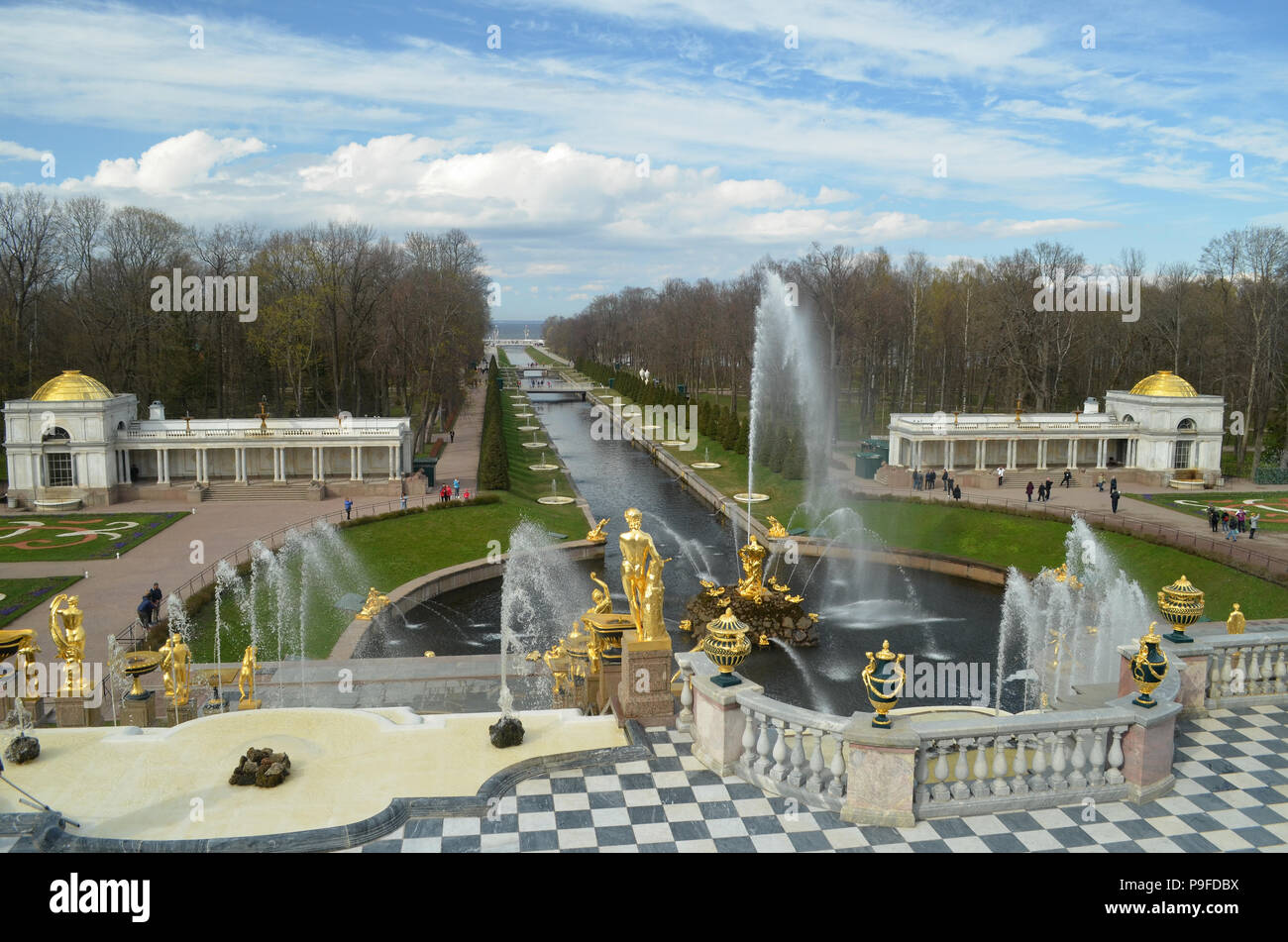 Schloss Peterhof, in der Nähe von St. Petersburg, Russland Stockfoto