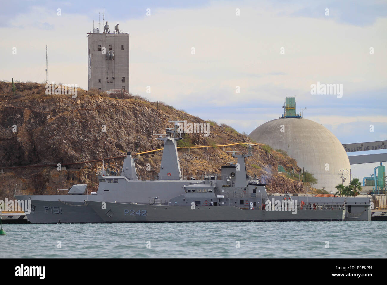 Bericht der Fischerhafen von Guaymas Sonora. Reportaje del Puerto pesquero de Guaymas Sonora. Stockfoto