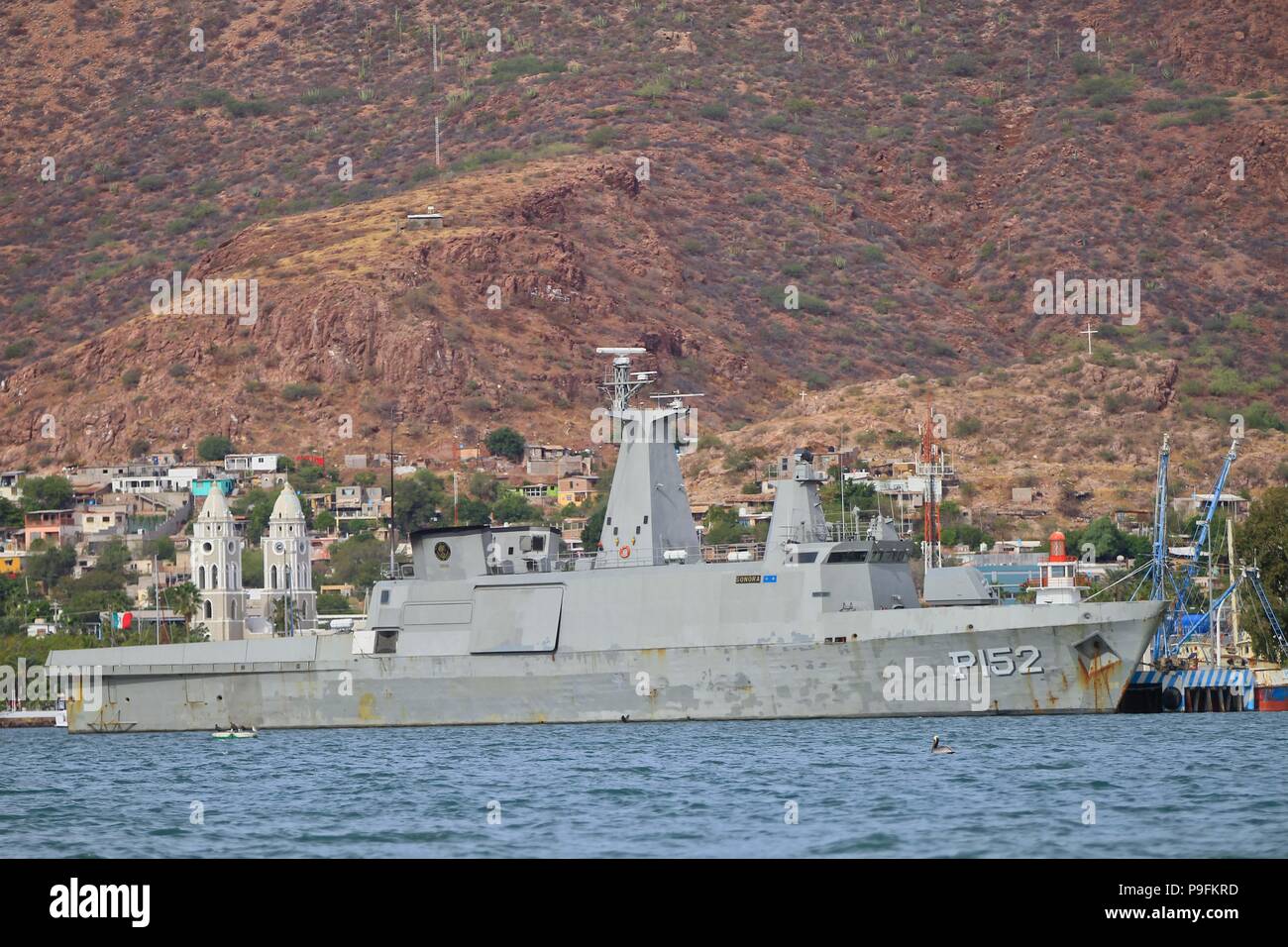 Bericht der Fischerhafen von Guaymas Sonora. Reportaje del Puerto pesquero de Guaymas Sonora. Stockfoto