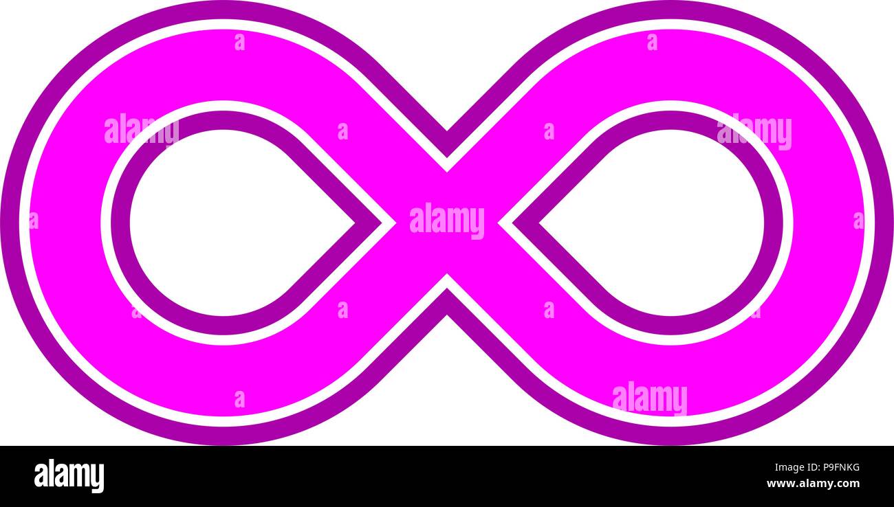 Infinity symbol Lila - skizziert - isoliert - Vector Illustration Stock Vektor