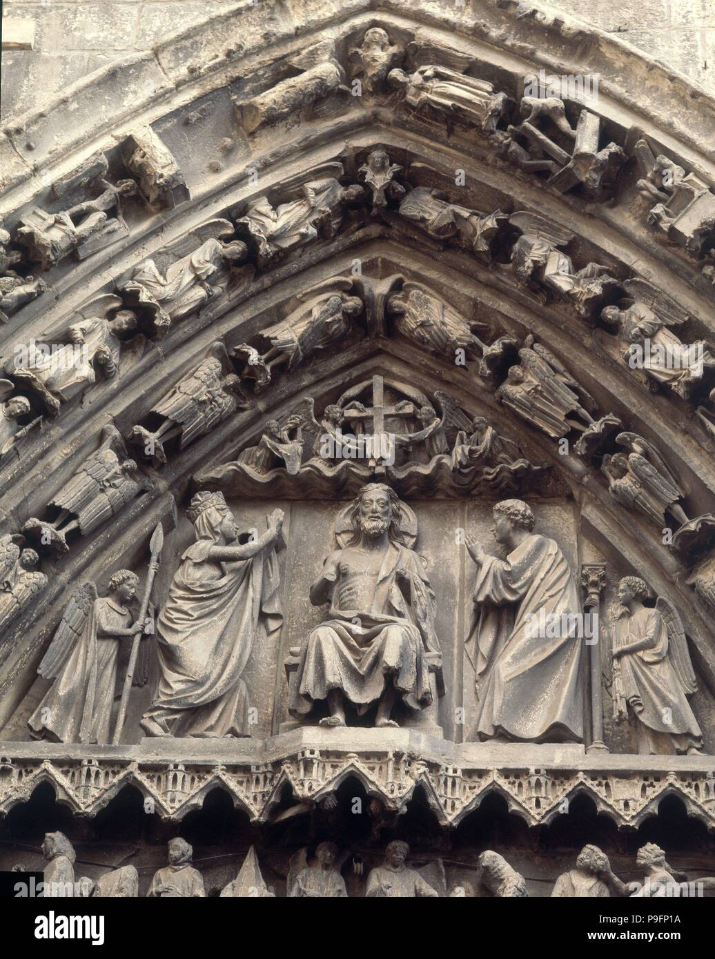 DE LA PORTADA CORONERIA O DE LOS APOSTOLES - SIGLO XIII-ESCULTURA GOTICA ESPAÑOLA. Lage: CATEDRAL - AUSSEN, Burgos, Spanien. Stockfoto