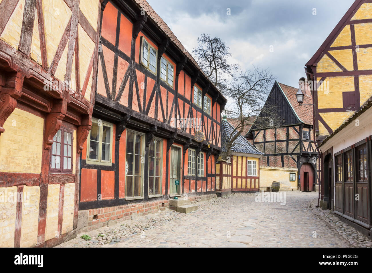 Open Air Museum Den Gamle By in Århus. Stockfoto