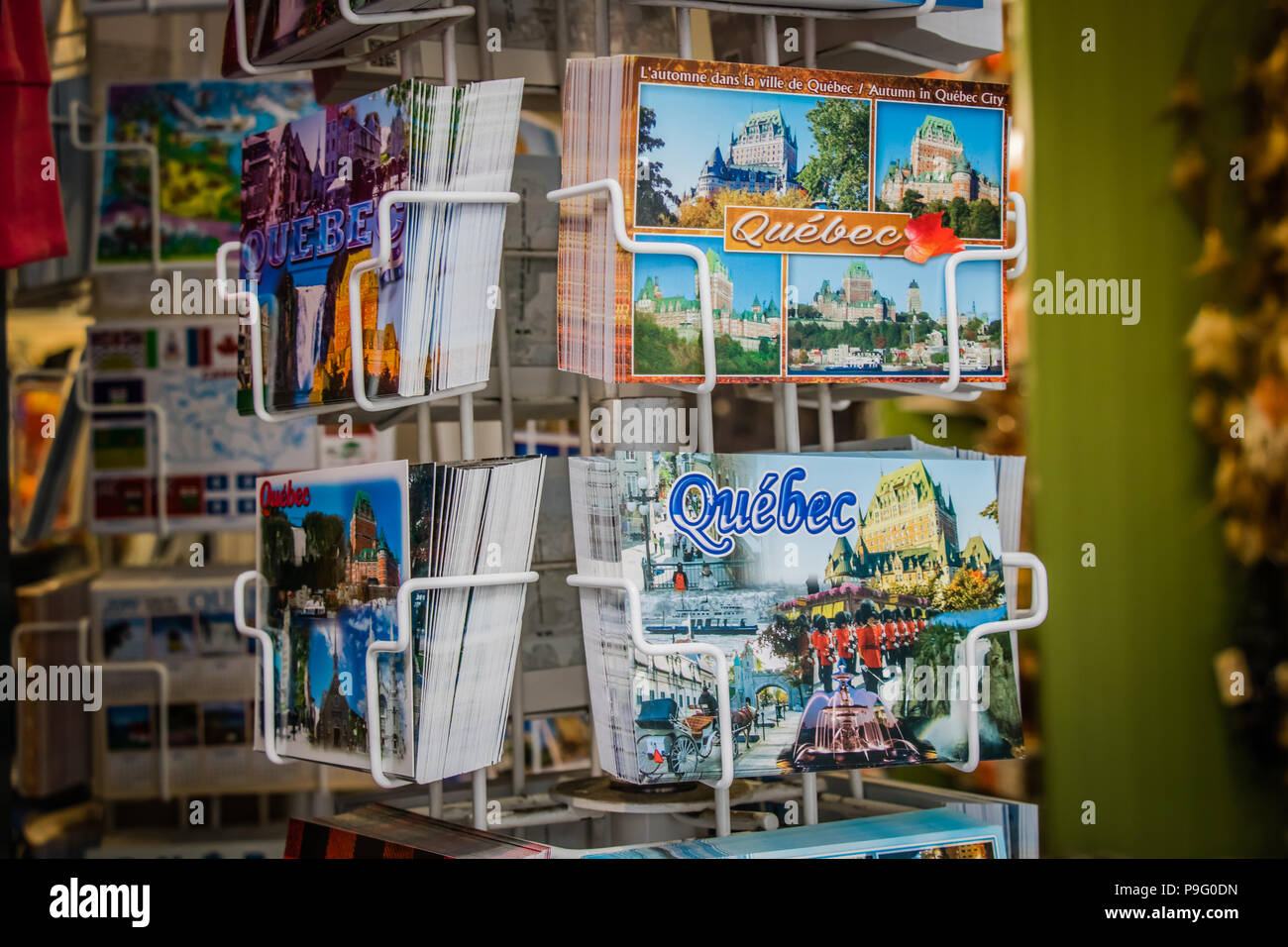Quebec Stadt Postkarte Stockfoto