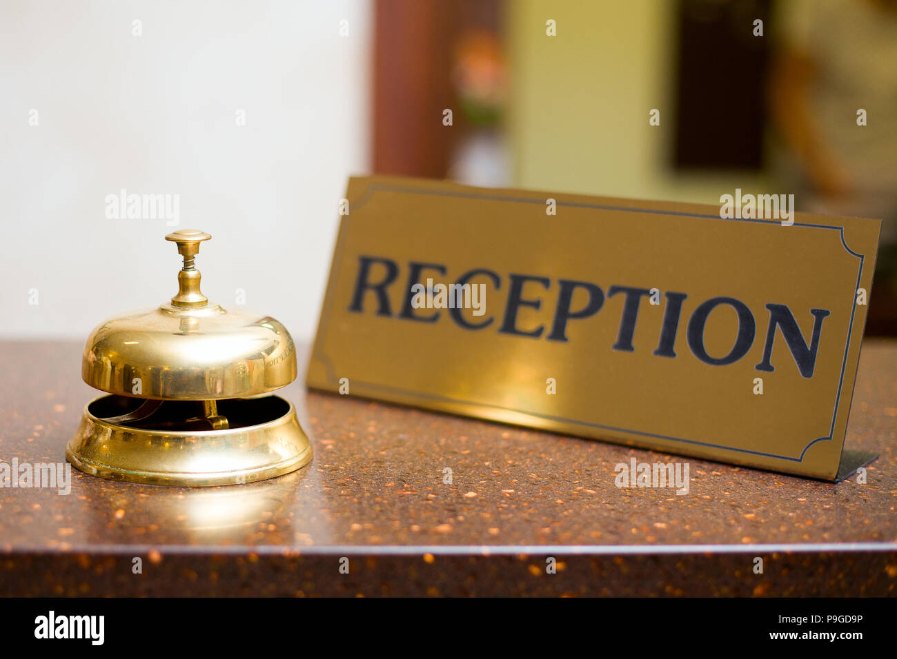 Golden Bell im Hotel Stockfoto