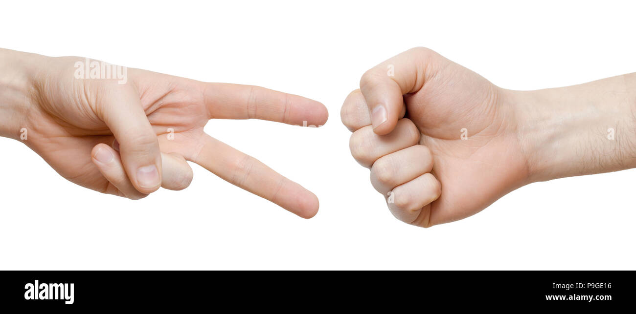 Stein Papier Schere Hand Stockfotografie Alamy