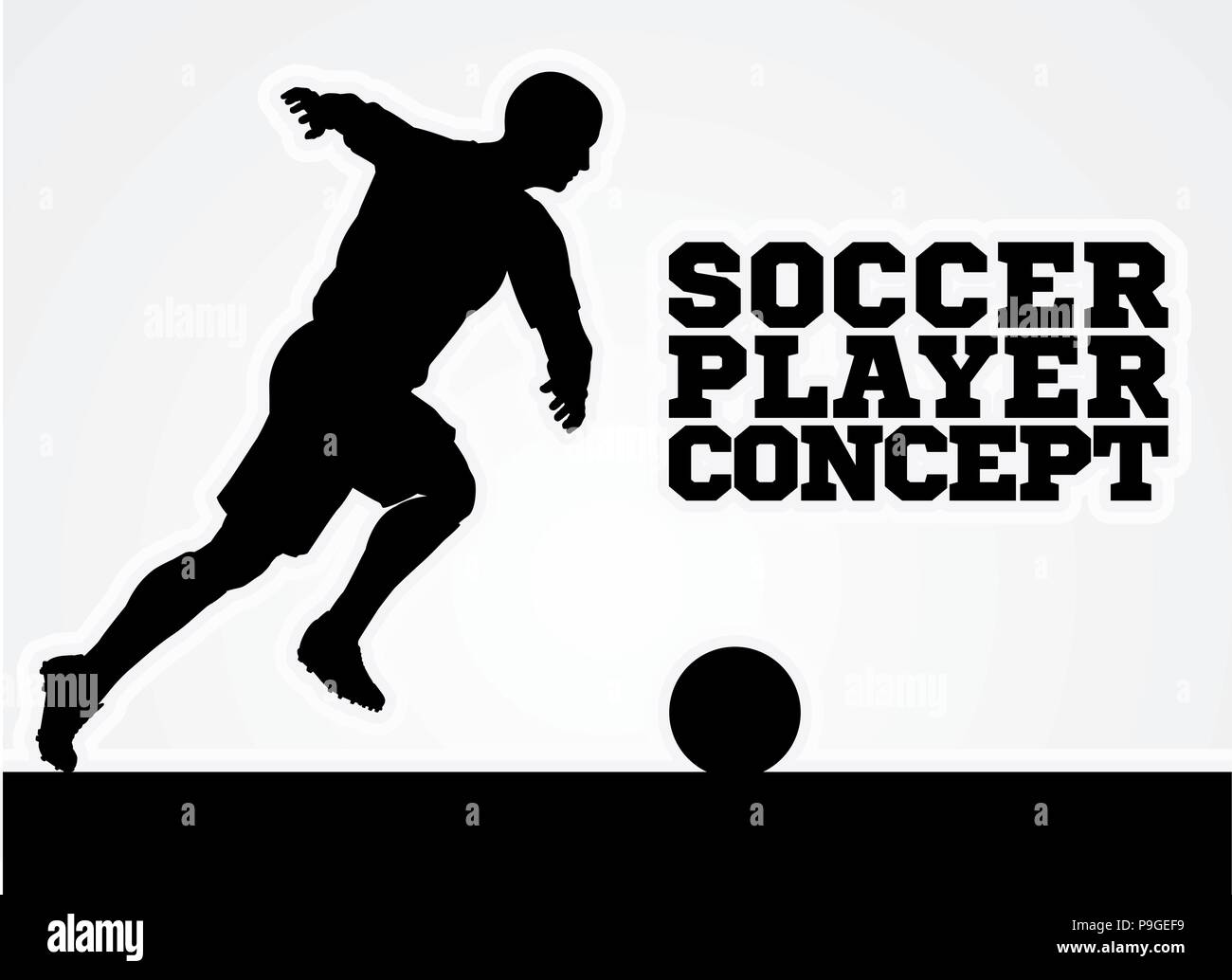 Soccer Player Silhouette Konzept Stock Vektor