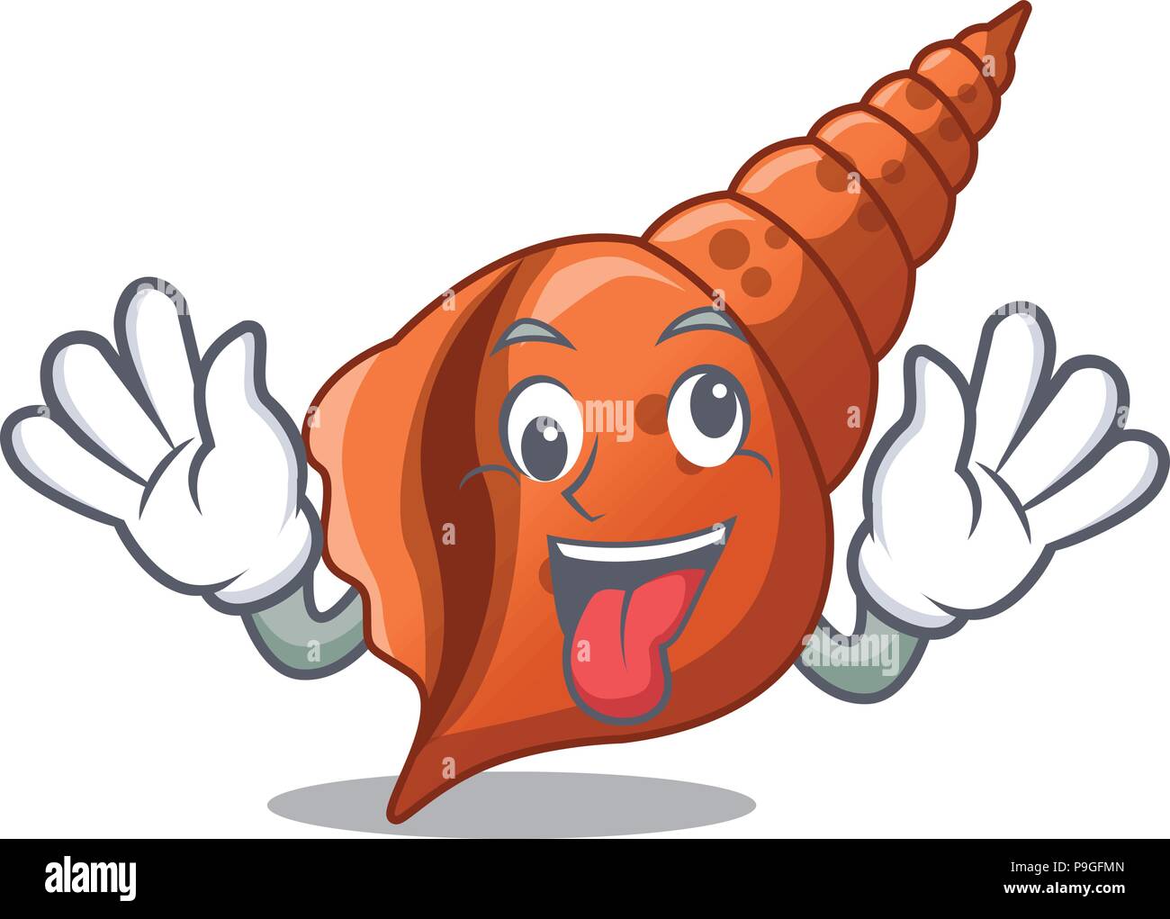 Crazy lange shell Maskottchen Karikatur Stock Vektor