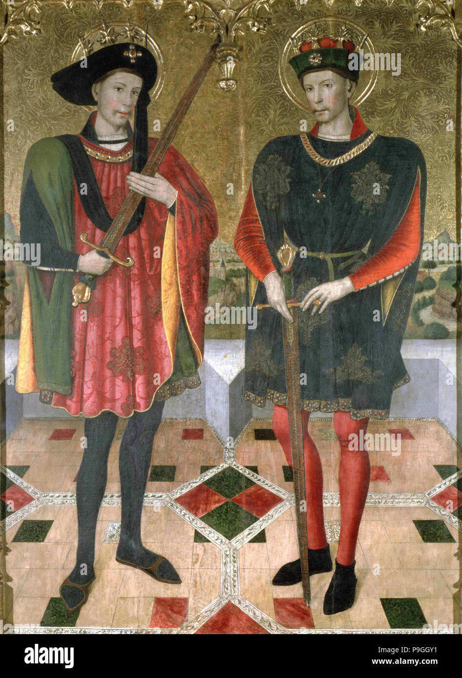 Altarbild von 'Saint Abdon und Saint Senen", gemalt zwischen 1459/1460, zentralen Bedienfeld des Alta... Stockfoto