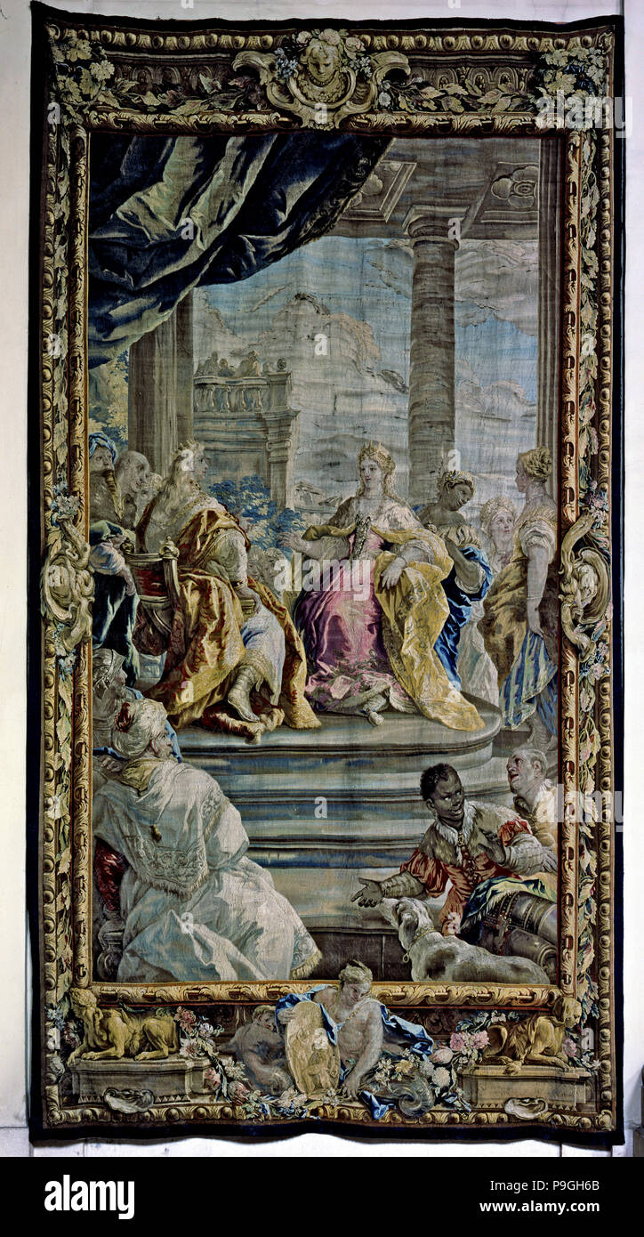 Salomo und die Königin von Saba", Wandteppich gemacht?? von der Royal  Tapestry Factory in Kartons durch Stockfotografie - Alamy