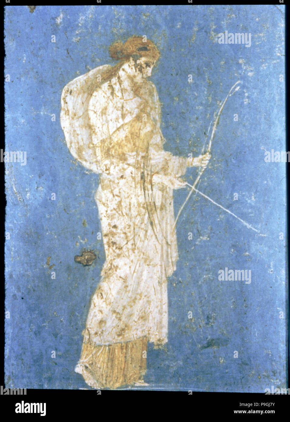 Diana die Jägerin, Fresko aus dem Hause Stabia von Pompeji. Stockfoto