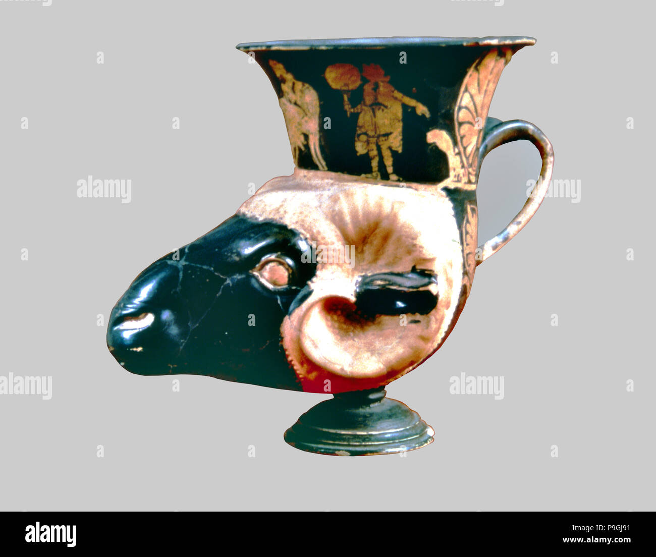 Griechische Rhyton ram Kopf geformt. Stockfoto