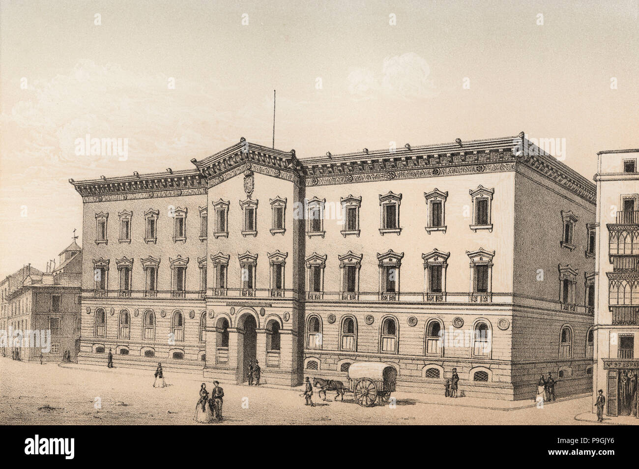 Neue Rechnungshof des Königreichs, gebaut von Francisco Jareño y Alarcón von 1860 bis 1863 in Ma... Stockfoto