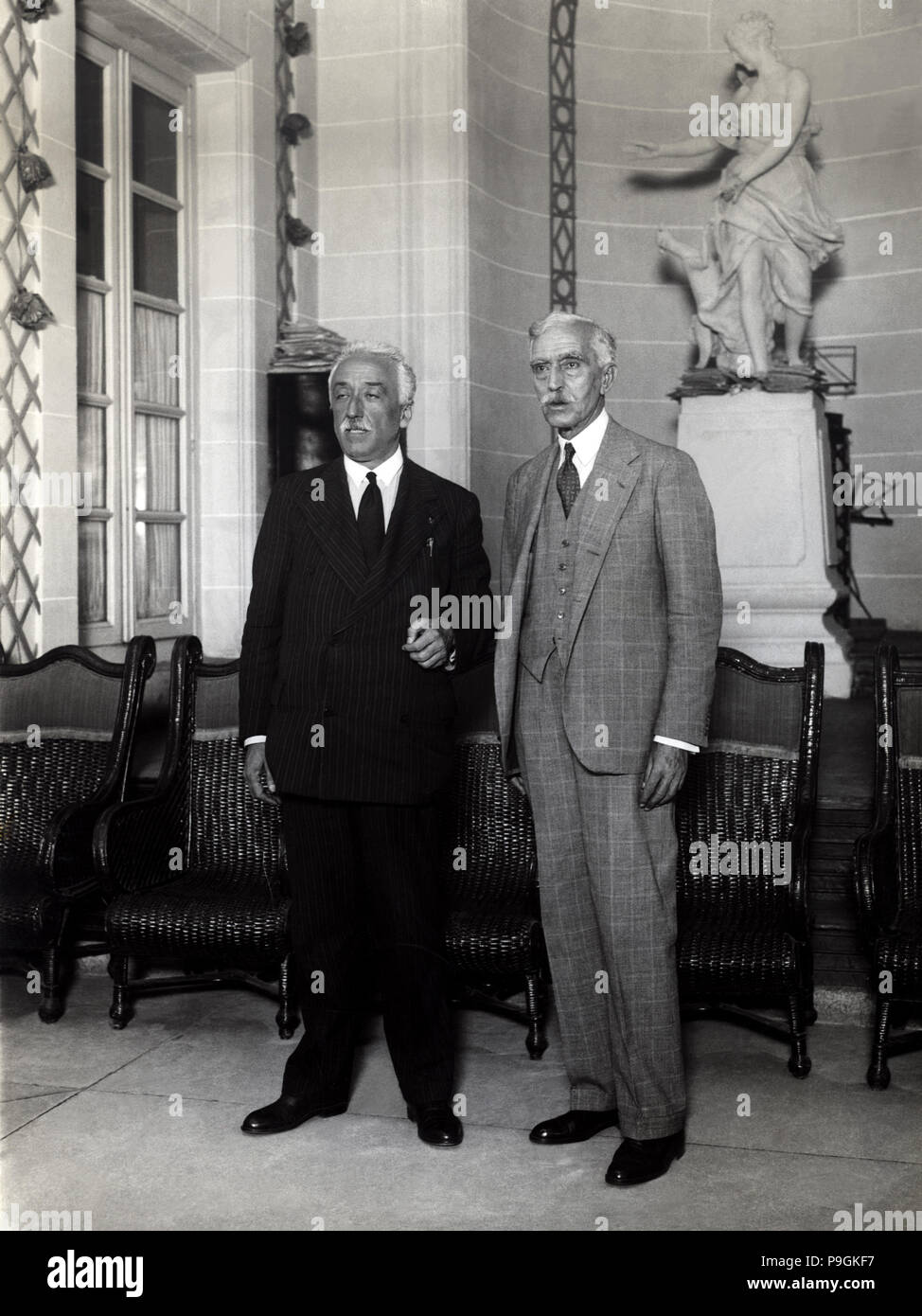 Francesc Macia, Präsident der Generalitat von Katalonien, mit Manuel Azaña Präsident der Spa... Stockfoto