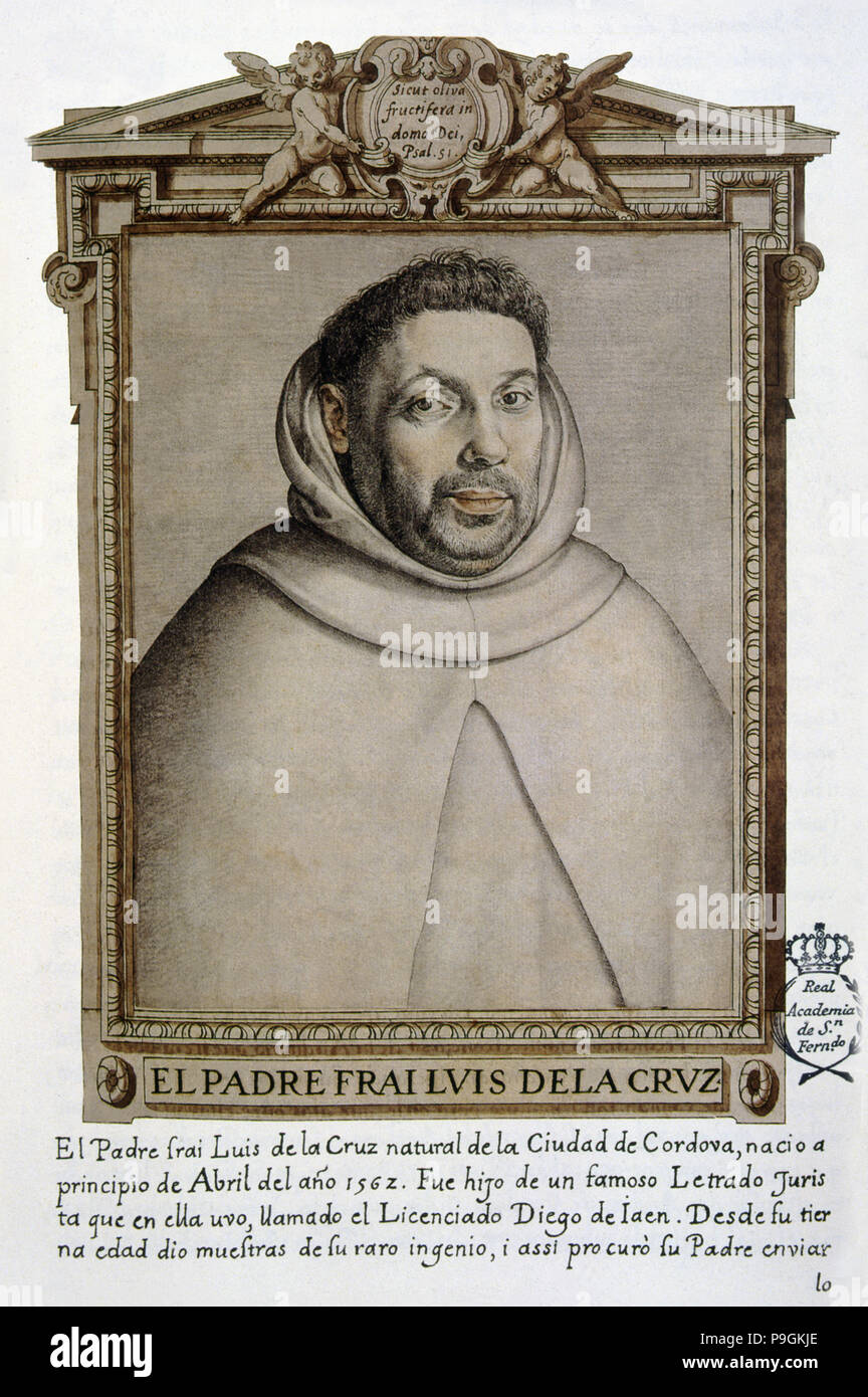 Fray Luis de la Cruz (1562-), Spanisch religiösen, faksimile Zeichnung. Stockfoto