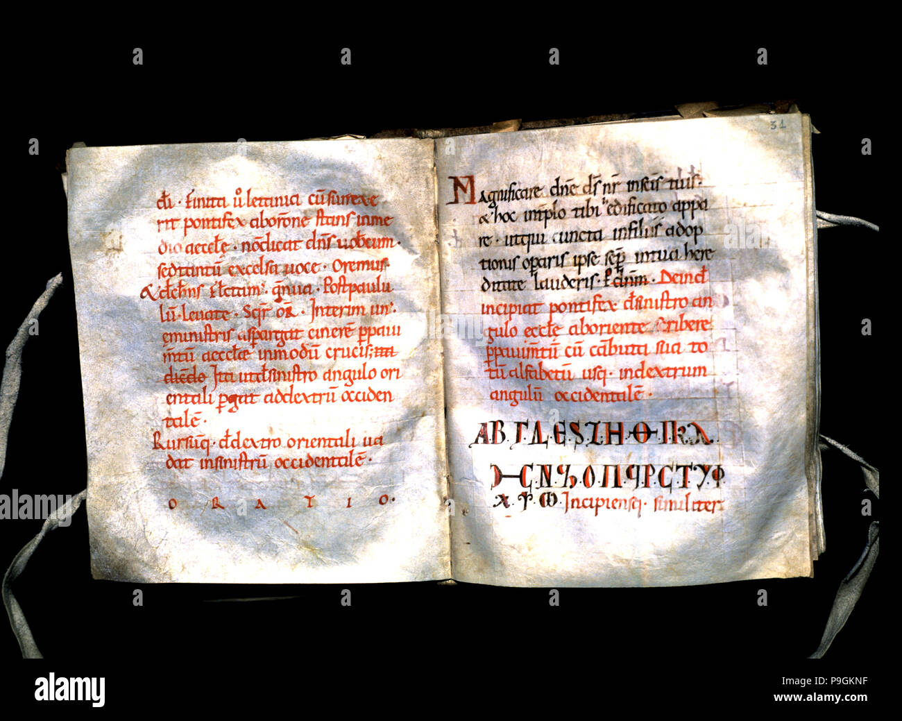 Römisch-Päpstlichen von Vic, Handschrift auf Pergament wahrscheinlich im scriptorium der Cathedra gemacht… Stockfoto