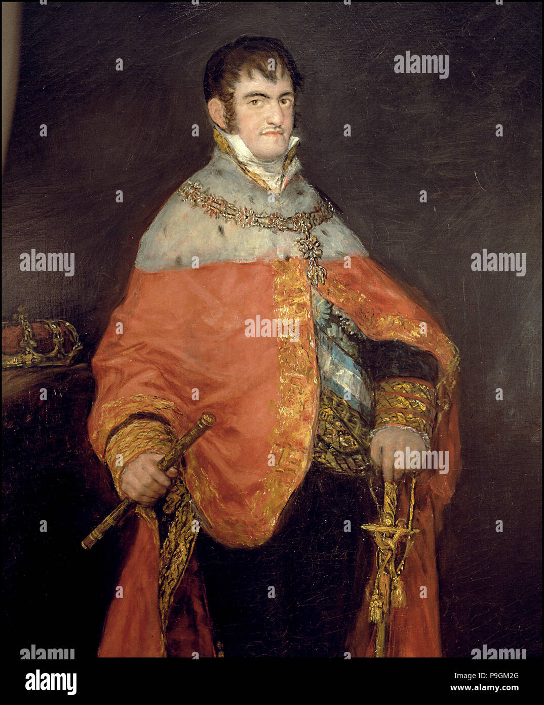 Ferdinand VII., König von Spanien, Öl von Francisco de Goya. Stockfoto
