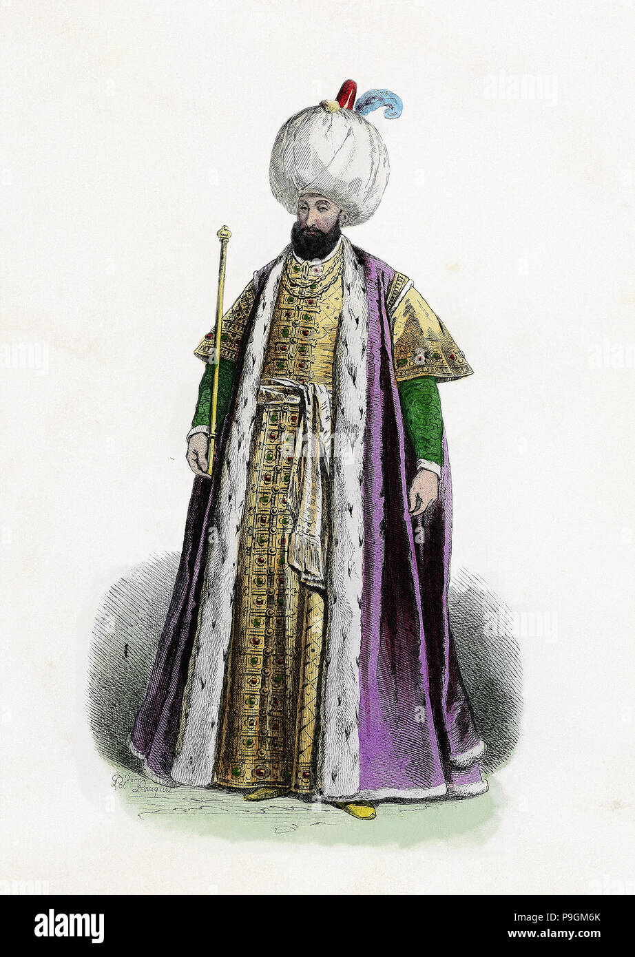 Selim II oder Salim II (1524-1574). Osmanische Sultan, Gravieren, 1870. Stockfoto